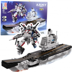 Constructieset vliegdekschip en robot 2-in-1, 737 stukjes