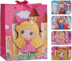 Cadeauzak 3D kind 23 × 18 × 10 cm, mix decoraties