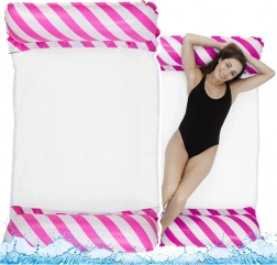 Opblaasbaar waterhangmat wit-roze 120x70 cm