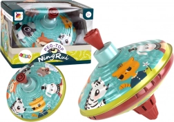 Metalen speelgoed tol met diertjes