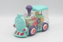 Transparante speelgoedtrein met licht en muziek