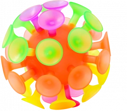 Sporto bal met zuignappen en licht 10 cm