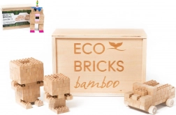 Houten bouwdoos 145 stukjes in doosje