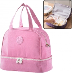 Thermo-geïsoleerde roze lunchtas met verstelbare schouderriem 27 cm