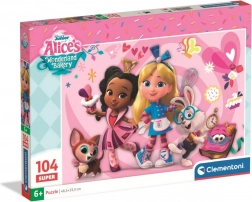 kinderpuzzel 104 stukjes clementoni disney alice's wonderland bakery