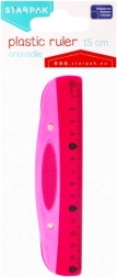 Roze plastic liniaal 15 cm