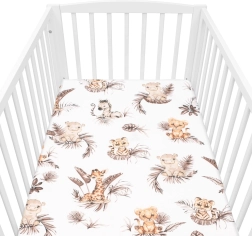 Katoenen hoeslaken voor ledikant New Baby Safari 120 × 60 cm