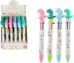 Multicolor pen met dinosaurussen 6-in-1, 17 cm