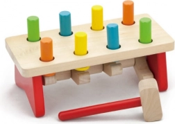 Houten hamerspel met gekleurde pinnen VIGA