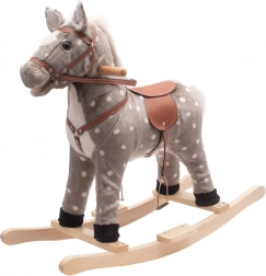 Schommelpaard met melodie PlayTo, grijs gevlekt