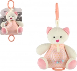 Muzikale pluchen teddybeer 18 cm roze