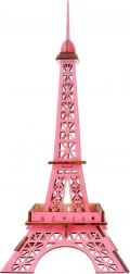 Houten 3D-puzzel Eiffeltoren roze