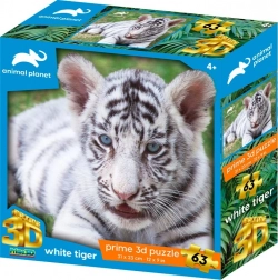 3D-puzzel Animal Planet witte tijger 63 stukjes