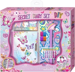 Dagboek met slot en accessoires Pecoware – Vlindertjes