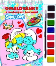 Kleurboek Smurfen met waterverf en penseel, ringband 21 × 23 cm