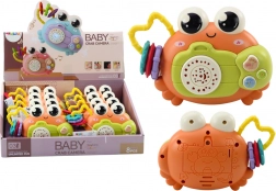 Interactieve krab met rammelaar en projector, oranje