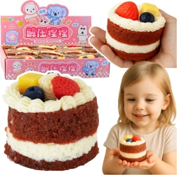 Antistress squishy taartje met fruit 6 × 7 cm