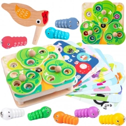 Tooky Toy houten magnetisch spel 2-in-1 met wormpjes