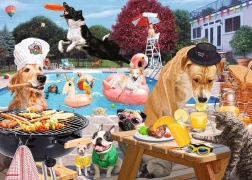Puzzel Zomerdagen met Honden 1000 Stukjes