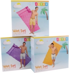 Opblaasbaar waterluchtbed 229 × 86 cm met golfstructuur en kussen
