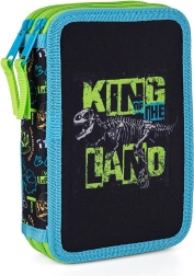 Premium tweelaagse etui voor school - dinosaurus