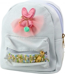 Kinder-rugzak met konijntje en decoratieve strik wit