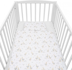 Katoenen bedset met vulling NEW BABY Gansjes 90 × 120 cm