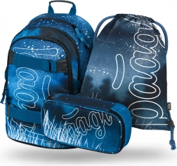 Schoolset BAAGL Skate Steel: rugzak, etui en zak