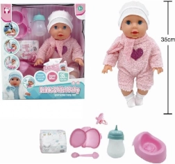 pop Tosia 35 cm drinkt en plast met accessoires