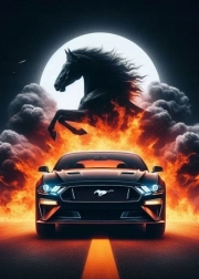 Norimpex diamant schilderen sportauto Mustang 30 × 40 cm
