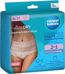Canpol babies wegwerpkraamverbandbroekje met inlegger 2-in-1 S/M, 5 stuks