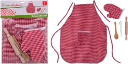 Kinderkookset met schort en handschoen
