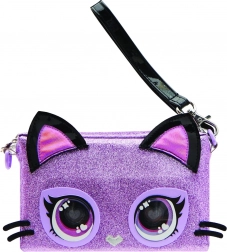 Interactieve polshandtas PURSE PETS Purdy Purrfect – paarse kat met LED-ogen