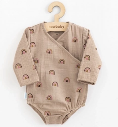 Baby mousseline body met zijknoopsluiting NEW BABY Rainbow, maat 80 (9–12 maanden)