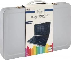 Set van dubbelzijdige stiften 36 stuks in metalen koffer