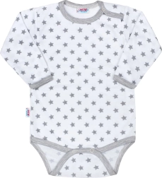 New Baby Classic II grijze babyromper met sterretjes