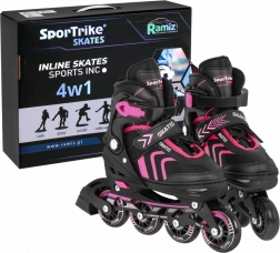 4-in-1 set kinderschaatsen: inline, quad en ijs – maat 39–43 – Roze
