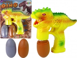 Bellenblazer dinosaurus met eivullingen – geel