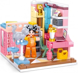 Bouwset Sluban Girls Dream mini slaapkamer – 210 stukjes, 2 figuurtjes