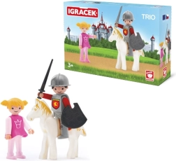 Igráček trio prinses, ridder en wit paard