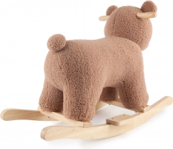 Bieco schommelbeer Mika van bouclé met houten basis