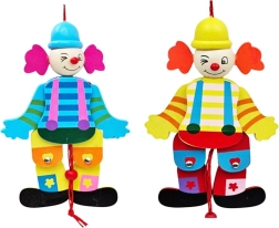 Houten opwindclown