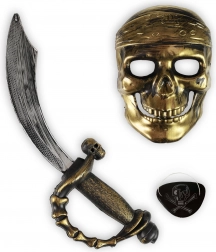 Piratenkostuumset met masker, ooglap en zwaard