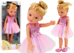 Roze ballerina-pop in jurk 33 cm