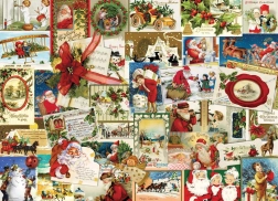 Puzzel Vintage kerstkaart 1000 stukjes