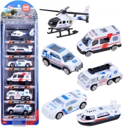 Metalen autootjes – set militaire voertuigen, 6 stuks – Ambulance