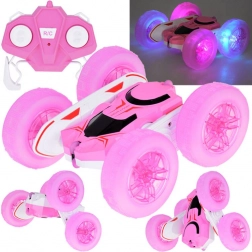 RC stuntauto 360° met verlichte wielen – roze FLORID Rolling