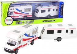 Set Auto Caravan en Kampeeraanhanger met metalen elementen