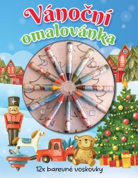 Kerstkleurplaten met waskrijtjes