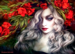 Anatolian puzzel vrouw in bloemen 1000 stukjes